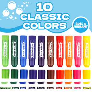 Crayons de bain Abby Paint, crayons de bain pour enfants, stylos pour enfants, couleurs vibrantes, sans désordre, faciles à nettoyer, séchage rapide, non toxiques - Product Image 2