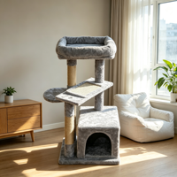 Arbre à chat en peluche douce avec poteaux à gratter en sisal naturel et base robuste