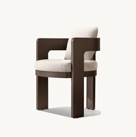 BRONTE Nouveau Design Usine Vente à Chaud Style Meilleur Prix Coussin Rembourré en Aluminium Fauteuils de Salle à Manger Sans Bras avec Cadre en Métal