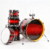 Professional Heavy-Duty 3-Cymbal Wood Metal Drum Set with Customizable Color/Logo Included
