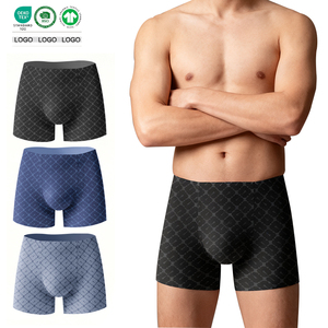 Boxer da Uomo Personalizzati con Logo, Vendita all'Ingrosso, Certificati Oeko-Tex, con Fascia Invisibile, in Seta Ghiaccio, Sottili e Traspiranti per l'Estate - Product Image 1