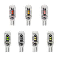 Bombilla LED T10 de 12V 5SMD 37x9mm Canbus sin errores, luz de matrícula para coche, motocicleta, luz de lectura interior de techo, multicolor