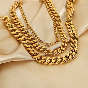 स्टेनलेस स्टील पीवीडी 18k सोना मढ़वाया चंकी मियामी क्यूबा श्रृंखला पायल मोटी पर अंकुश लगाने लिंक समुद्र तट पायल महिलाओं के लिए निविड़ अंधकार गहने - Product Image 5