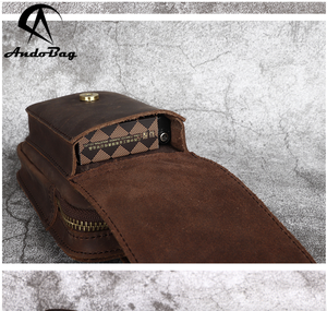 กระเป๋าคาดเอวหนังแท้ Crazy Horse รุ่น AndoBag สำหรับผู้ชาย วัยรุ่น สไตล์ลำลอง ย้อนยุค เหมาะสำหรับกิจกรรมกลางแจ้ง กีฬา ทำงาน กระเป๋าอเนกประสงค์ รุ่น 3212 - Product Image 5