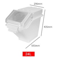 Conteneur de stockage alimentaire sec multi-tailles en vrac, sans BPA, en PP, résistant à l'humidité, pour farine et riz, avec roues