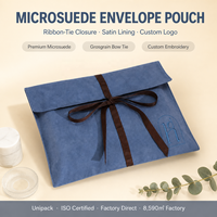 Sacs de protection plats en suède brodés sur mesure, grands, à rabat, en forme d'enveloppe, en velours, pour cadeaux, vêtements, accessoires capillaires, sacs à main et emballages