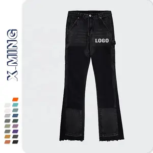 China Factory Custom Slim Fit Premium Jeans elasticizzati materiale Denim Carpenter Flare Pants Jeans Casual Patch per uomo