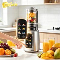 Koudpers sapcentrifuge zonder filter, makkelijk schoon te maken, digitale touchscreen bediening, voedingsstoffen behoudend, voor heel fruit en groenten.