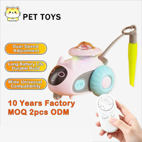 Jouet télécommandé pour chat, voiture électrique interactive avec LED, jouet automatique rechargeable pour chaton, jouet d'exercice mobile pour animaux de compagnie d'intérieur, pour chien