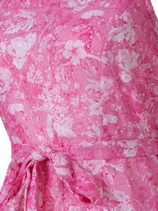 Robe mini sans manches à œillets floraux roses de qualité supérieure pour pique-niques, événements en plein air et mode urbaine, disponible à la vente - Product Image 3