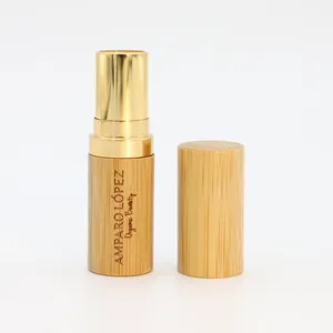 Envase de empaquetado cosmético de bambú personalizado 5g respetuoso con el medio ambiente Tubos de bálsamo labial vacíos
