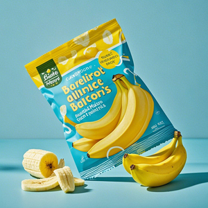Bolsa de Plástico con Sellado Trasero para Envasado de Alimentos, Personalizada con Impresión, para Snacks de Plátano Liofilizado, a Prueba de Olores, de Mylar - Product Image 4
