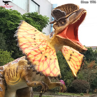 Modèle de dinosaure Dilophosaurus animatronique, simulation mécanique électrique, grande figurine de dinosaure pour la décoration des parcs à thème