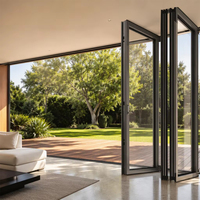 Porte pliante extérieure en aluminium à double vitrage certifiée NFRC pour hôtel, avec isolation phonique