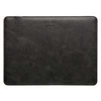 Tapis de souris étanche en cuir PU avec chargeur sans fil pour PC, ordinateur Portable, bureau, jeu, mignon