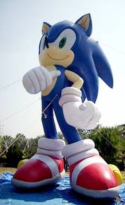 Exploda inflável azul enorme do ouriço 3m alta material de pano do PVC ou de Oxford acima <span class=keywords><strong>Sonic</strong></span> com ventilador para o partido e o evento ou a procissão - Product Image 2