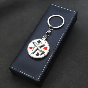 Porte-clés Souvenir Métallique Rotatif 3D en Forme d'Avion, Créatif, Tendance et Ambiance Unique, Idéal comme Cadeau Personnalisé, avec Boîte – Vente Flash - Product Image 1