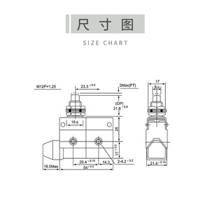 CNTD Changde Electric CZ-7310 <b>Micro</b> <b>Switch</b> Waterproof Self-Resetting Limit <b>Switch</b> with Straight Pushbutton and Max. 10A Current - Product Image 2