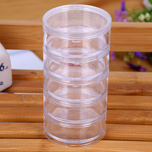Transparent Round Storage <b>Box</b> 5-<b>Piece</b> <b>Set</b> For Skincare Cosmetic Trial Bottles Daily Necessities Organizers - Product Image 3