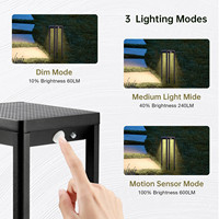 Lampe murale solaire LED extérieure vintage en aluminium moulé sous pression noir, étanche IP44, avec capteur de mouvement vers le bas, pour jardin, garantie 2 ans