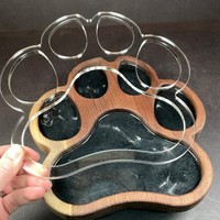 Gabarit de découpe transparent en acrylique pour patte de chien, imprimé UV, gravé au laser, pour le travail du bois, pochoir DIY pour artisanat fait main