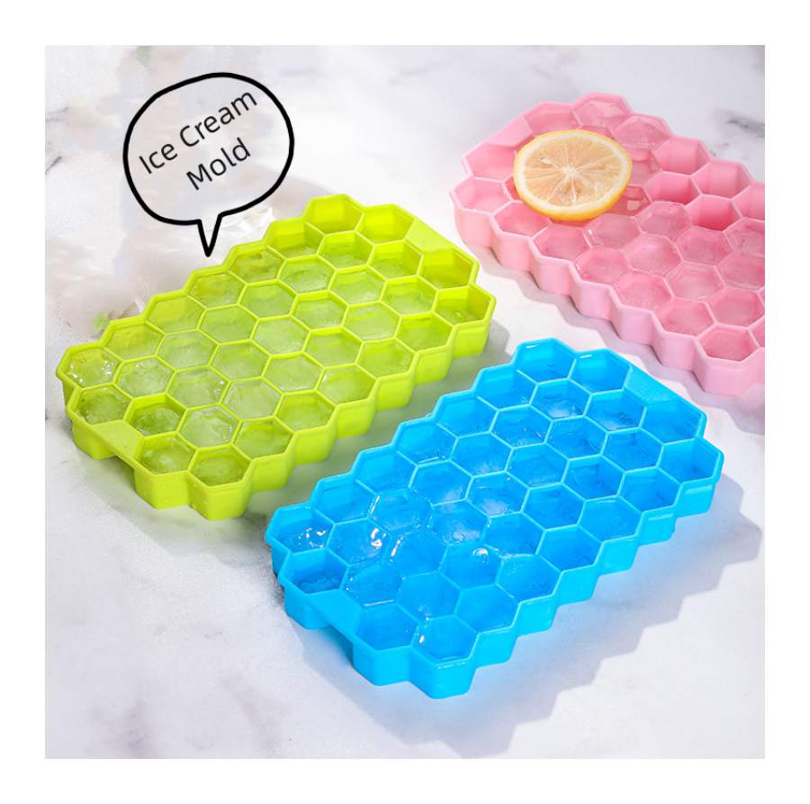 Лидер продаж, большие кухонные гаджеты с 37 отверстиями, силиконовая решетка для льда, пищевые формы для кубиков льда, коробка с крышкой