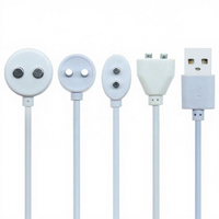 Câble de charge magnétique USB 2 broches en cuivre pur et PVC pour brosse à dents électrique, instrument de beauté, jouets sexuels pour adultes, vibrateur