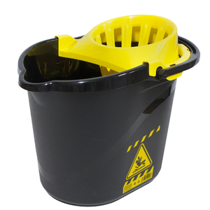 Cubo da 15 L Nero con Scolapiatti Giallo - Sigillo di Avvertenza - Product Image 1