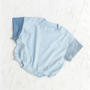 SR4156 Conjunto de pelele sin mangas para bebés y niños, color rosa liso con estampado, venta al por mayor - Product Image 6