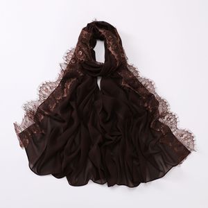 Nouvelle écharpe en mousseline de soie bord de cils Hui voile musulman longue écharpe moyen-orient hijab - Product Image 6