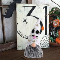 Poupée sans visage en coton lumineuse pour Halloween, jouet en peluche gnome fantôme 45 cm, décoration de fête, cadeau de vacances