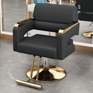 Sillón de Barbería Comercial Moderno de Acero Inoxidable con Elevador de Pies, Modelo 0924, en Cuero PU - Product Image 2