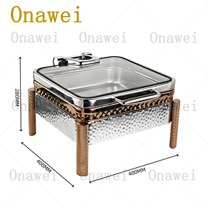 Onawei Rose Gold Restaurant Hotel <strong>Chafing</strong> <strong>Dishes</strong> Party Wedding Chefing <strong>Dish</strong> Catering Buffet Hanging Food Warmer Chaving <strong>Dish</strong> - Product Image 5