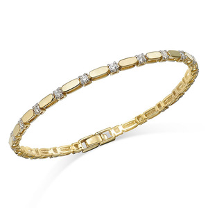 Gemnel Fine Jewelry Round Zircon Bracelet&amp; <strong>Bangle</strong> S925 Silver Material Bracelet 14k Plated Gold <strong>Diamond</strong> Station Bracelet - Product Image 1