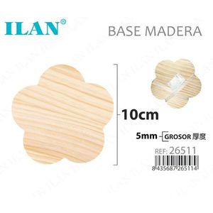 Base in Legno Ilan a Forma di Fiore di Prugna, 10cm, Spessore 5mm, per Artigianato e Fai-da-Te - Product Image 3