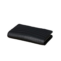 Pochette homme en cuir mat effet crocodile avec plusieurs emplacements pour cartes, portefeuille haut de gamme avec dragonne pour affaires