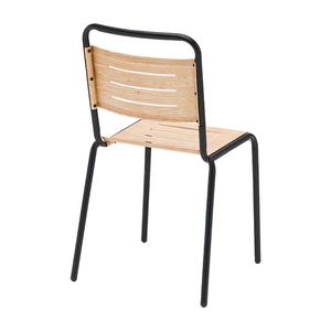 Venta caliente muebles <span class=keywords><strong>al</strong></span> aire libre SILLA DE Patio para evento respaldo alto Metal acero madera <span class=keywords><strong>grano</strong></span> efecto marco comedor café <span class=keywords><strong>restaurante</strong></span> silla - Product Image 3