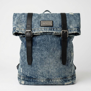 GORFLA Mochila de mezclilla para hombre, estilo informal, gran capacidad, impermeable, multifuncional, uso diario - Product Image 2