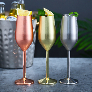 304 Stainless Steel Vintage Stemless Copper Coated Unbreakable Champagne Flutes Glasses <strong>Wine</strong> <strong>Goblets</strong> - Product Image 1