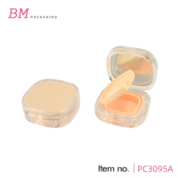 Boîtier cosmétique vide transparent carré arrondi 74 mm pour coussin BB, CC, fond de teint – Emballage personnalisé avec logo