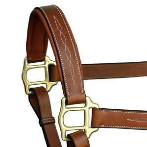 Licou de cheval en cuir de haute qualité avec forme anatomique coutures fantaisie élégantes parfaites pour les sports d'équitation et une utilisation stable quotidienne - Product Image 5