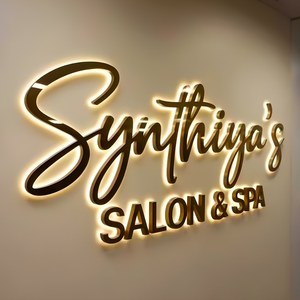 Business LED Sign Custom Backlit Logo <b>Letters</b> Gold <b>Metal</b> Stainless Steel Halo Lit Sign for Retail Store Office Interior Branding - Product Image 1