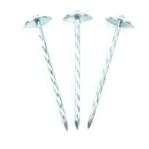 3 Inch X 9bwg E.G Twisted Shank Roofing Nail Washer/ Nails for Roofing Sheet with Rubber Umbrella ISO Galvanized Concrete Rings