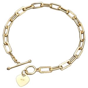 Xinfly Fine Jewellery 5mm Ot Clasp Custom Real 18k Solid Gold Paper Clip Link Chain Bracelet for <b>Men</b> and Women - Product Image 1