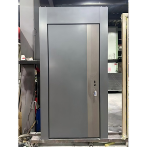 Puerta de Seguridad de Acero Postmoderna, Resistente a Huracanes, Anti-Robo, de Polímero, de Una Hoja, para Viviendas, Apartamentos, Almacenes <span class=keywords><strong>y</strong></span> Uso Exterior - Product Image 4