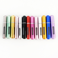 OEM 5ML Mini vaporisateur de parfum rotatif vide de taille portable en métal de voyage Bouteilles d'atomiseur de parfum rechargeables en aluminium