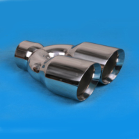 Punta de escape de 6 pulgadas de acero inoxidable con doble salida en Y, pulida, universal, para camiones diésel de servicio pesado y camionetas.