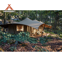Tente de camping de luxe Kawagebo Kamp (KK) en toile imperméable PVDF/PVC pour glamping et safari, avec salle de bain et cuisine, pour 3-4 personnes
