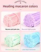 Kit de loisirs créatifs transfrontalier pour bouquets DIY, avec tiges en chenille colorées, fleurs artisanales style macaron, jouet en forme de fleur, barre torsadée de 30 cm