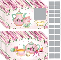 Cartes à gratter personnalisées pour le thé de l'après-midi, autocollants, jeux de fête hawaïenne, bons à gratter, billets de tombola festifs